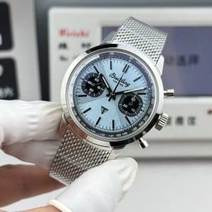 Super Clone Breitling Top Time 41 Ice-Blue Dial Stainless Steel Mesh Bracelet BLS Factory