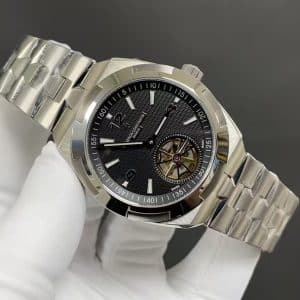 Super Clone Vacheron Constantin Overseas Tourbillon 42.5mm Black Dial Stainless Steel Integrated Bracelet BBS Factory