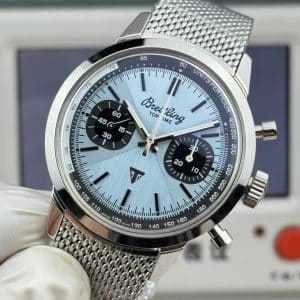 Super Clone Breitling Top Time 41 Ice-Blue Dial Stainless Steel Mesh Bracelet BLS Factory