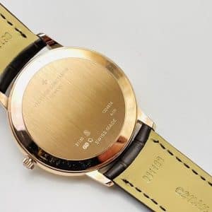 Super Clone Vacheron Constantin Patrimony 40mm Ivory Dial Rose-Gold Case Brown Leather Strap MKS Factory (Ref. 81180 · 9039 Ultra-Thin Movement)