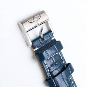 Super Clone Breitling Premier Chronograph 42 Blue Dial Stainless Steel Blue Leather BLS Factory