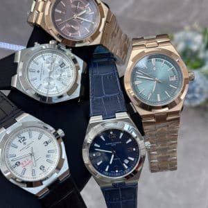 Super Clone Vacheron Constantin Overseas 41mm Green Dial Rose Gold Stainless Steel Integrated Bracelet PPF Factory