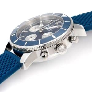 Super Clone Breitling Superocean Heritage Chronograph 44 Blue Dial Stainless Steel Black Rubber Strap BLS Factory V2