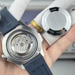 Super Clone Breitling Superocean 44 Blue Dial Cream Ring Blue Bezel with Blue Rubber Strap from BLS Factory China Replica Edition
