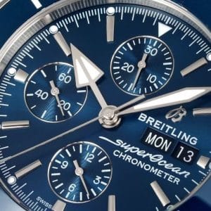 Super Clone Breitling Superocean Heritage II Chronograph 44 Blue Dial Blue Bezel BLS Factory Replica (China Edition)