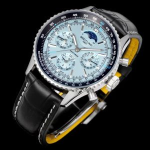 Breitling Navitimer Moonphase Calendar Super Clone – BLS Factory Silver Case Ice Blue Dial Edition