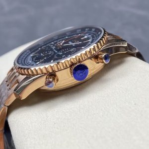 rose-gold toned chronograph on a full metal bracelet