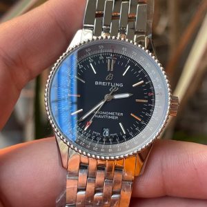 Breitling Navitimer Super Clone – BLS Factory Silver Case Black Dial on Steel Bracelet