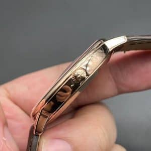 Super Clone Vacheron Constantin Patrimony 40mm White Dial Rose-Gold Case Brown Gradient Leather Strap MKS Factory (Ref. 85180 · 9015-Based 2450 Clone)