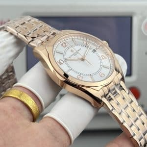 Super Clone Vacheron Constantin Fiftysix 40mm Silver Sector Dial Pink Gold Case Bracelet ZF Factory