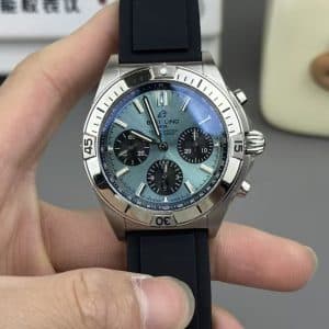Super Clone Breitling Chronomat 42 Ice-Blue Dial Stainless Steel BLS Factory