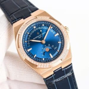 Vacheron Constantin Overseas Moonphase & Retrograde Date Multi-Color Set · Rose Gold & Steel · Diamond Bezel · High-End China Super Clone