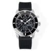 Super Clone Breitling Superocean Heritage Chronograph Black Dial Stainless Steel Black Rubber Strap