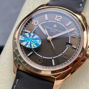 Super Clone Vacheron Constantin Fiftysix 4600E/000R-B441 40mm Brown Dial Pink Gold Case Leather Strap MKS Factory