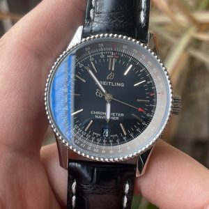 Breitling Navitimer Super Clone – TW Factory 35mm Steel Case Black Dial on Italian Calf Leather