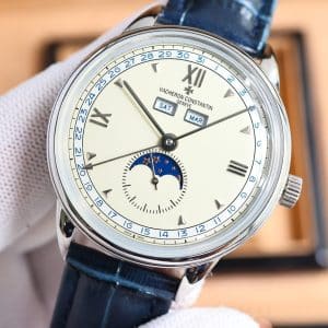 Super Clone Vacheron Constantin Historiques 3110V 40mm Cream Dial Steel Case Leather Strap TW Factory