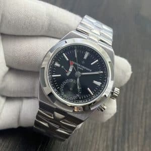 Super Clone Vacheron Constantin Overseas 7900V 41mm Black Dial Stainless Steel Integrated Bracelet MKF Factory