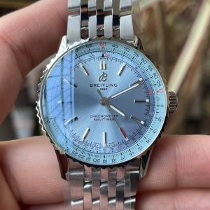 Breitling Navitimer Super Clone – BLS Factory Silver Case Ice Blue Dial on Steel Bracelet