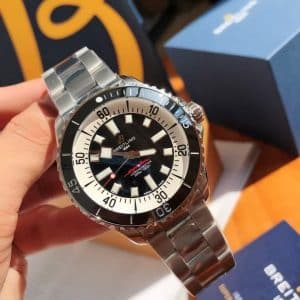 Super Clone Breitling Superocean 44 Blue Dial Stainless Steel Black Rubber Strap BLS Factory