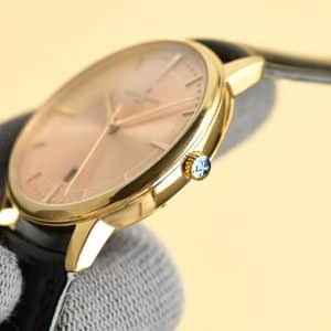 Super Clone Vacheron Constantin Patrimony 40mm Silver Engraved Dial White-Gold Case Black Leather Strap MKS Factory