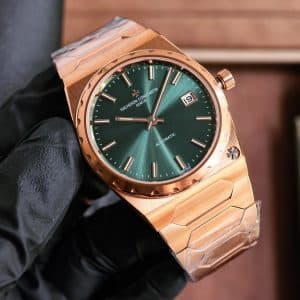 Super Clone Vacheron Constantin Historiques 4200H/000R-9359 37mm Green Dial Rose Gold Case Integrated Bracelet VC+ Factory