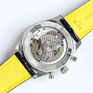 Breitling Navitimer Super Clone – F1 Factory Stainless Steel Ice Blue Dial Black Sub-Dials on Black Leather