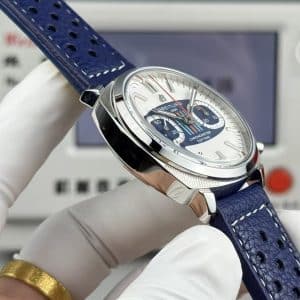 Super Clone Breitling Top Time 41 Blue-White Reverse Panda Dial Stainless Steel Leather Strap BLS Factory