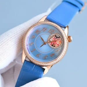 YMS Factory Super Clone Vacheron Constantin Égérie Moon Phase Blue Dial Nezha Edition Ref. 8005F/000R-B958 Replica