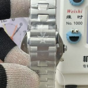 Super Clone Vacheron Constantin Overseas Dual Time 41mm Grey Dial Stainless Steel Integrated Bracelet BBS Factory