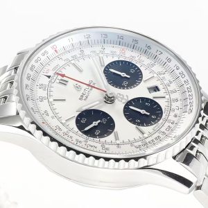 Breitling Navitimer Super Clone – GR Factory V2 Steel Case Silver-White Dial on Extendable Steel Bracelet
