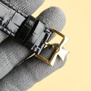 Super Clone Vacheron Constantin Patrimony 40mm Silver Engraved Dial White-Gold Case Black Leather Strap MKS Factory