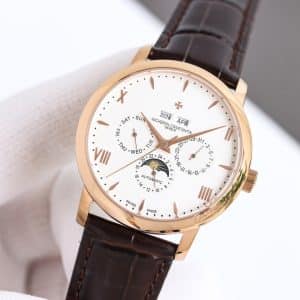 Super Clone Vacheron Constantin Historiques 3100V/000R-B422 40mm Off White Dial Rose Gold Case Leather Strap TW Factory