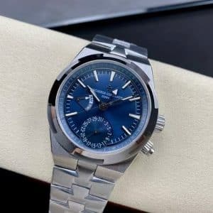 Super Clone Vacheron Constantin Overseas Dual Time 41mm Blue Dial Stainless Steel Bracelet BBS Factory