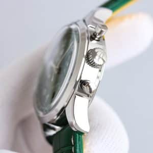 Super Clone Breitling Premier Chronograph 42 Green Sunburst Dial Stainless Steel Green Leather KB Factory