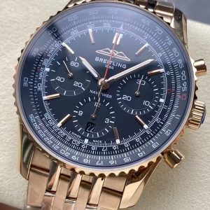 rose-gold toned chronograph on a full metal bracelet