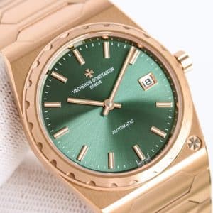 Super Clone Vacheron Constantin Historiques 4200H/000R-9359 37mm Green Dial Rose Gold Case Integrated Bracelet TW Factory