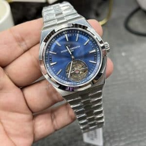 Super Clone Vacheron Constantin Overseas Tourbillon 42.5mm Blue Dial Stainless Steel Integrated Bracelet BBR Factory