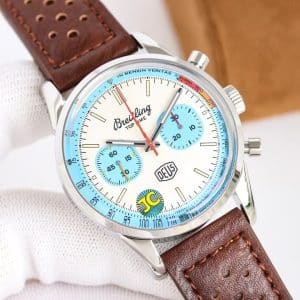 Super Clone Breitling Top Time 41 DEUS White Dial Rose Gold Case Leather Strap KB Factory