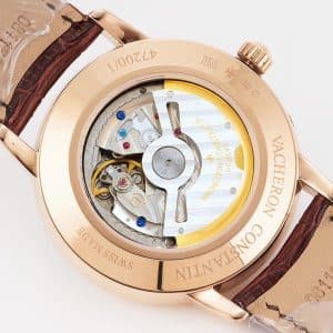Super Clone Vacheron Constantin Traditionnelle 47200/000G-9019 41mm Black Dial Rose Gold Case Leather Strap TW Factory