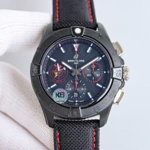 Super Clone Breitling Avenger 45 Black Dial Black Steel Tactical Strap KB Factory