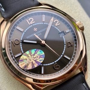 Super Clone Vacheron Constantin Fiftysix 4600E/000R-B441 40mm Brown Dial Pink Gold Case Leather Strap MKS Factory