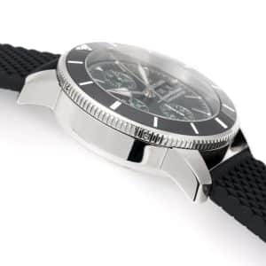 Super Clone Breitling Superocean Heritage II Chronograph 44 Green Dial Black Bezel Rubber Strap BLS Factory China Replica Edition