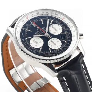 Breitling Navitimer Super Clone – GR Factory V2 Steel Case Black Dial on Extendable Steel Bracelet