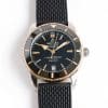 Super Clone Breitling Superocean Heritage II Black Dial Black Bezel Rubber Strap BLS Factory China Replica Edition