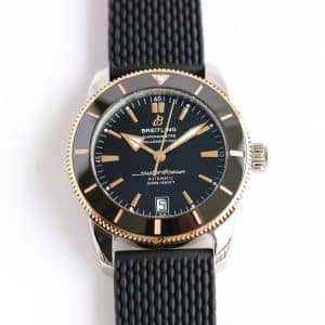 Super Clone Breitling Superocean Heritage II Black Dial Black Bezel Rubber Strap BLS Factory China Replica Edition