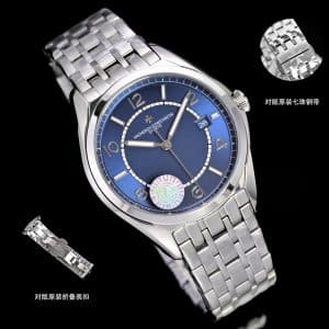 Super Clone Vacheron Constantin Fiftysix 4600E/110A-B487 40mm Blue Dial Steel Case Steel Bracelet ZF Factory