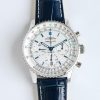 Breitling Navitimer Super Clone – BLS Factory Stainless Steel White Dial Blue Hands on Blue Leather