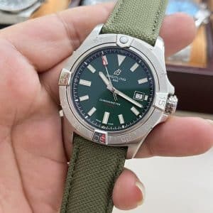Super Clone Breitling Avenger 43 Green Dial Stainless Steel Military Strap BLS Factory