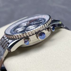 Breitling Navitimer Super Clone by BLS Factory — Steel Case, Blue Dial, On the Wrist in Motion