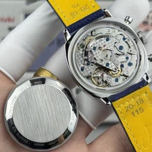 Super Clone Breitling Top Time 41 Blue-White Reverse Panda Dial Stainless Steel Leather Strap BLS Factory
